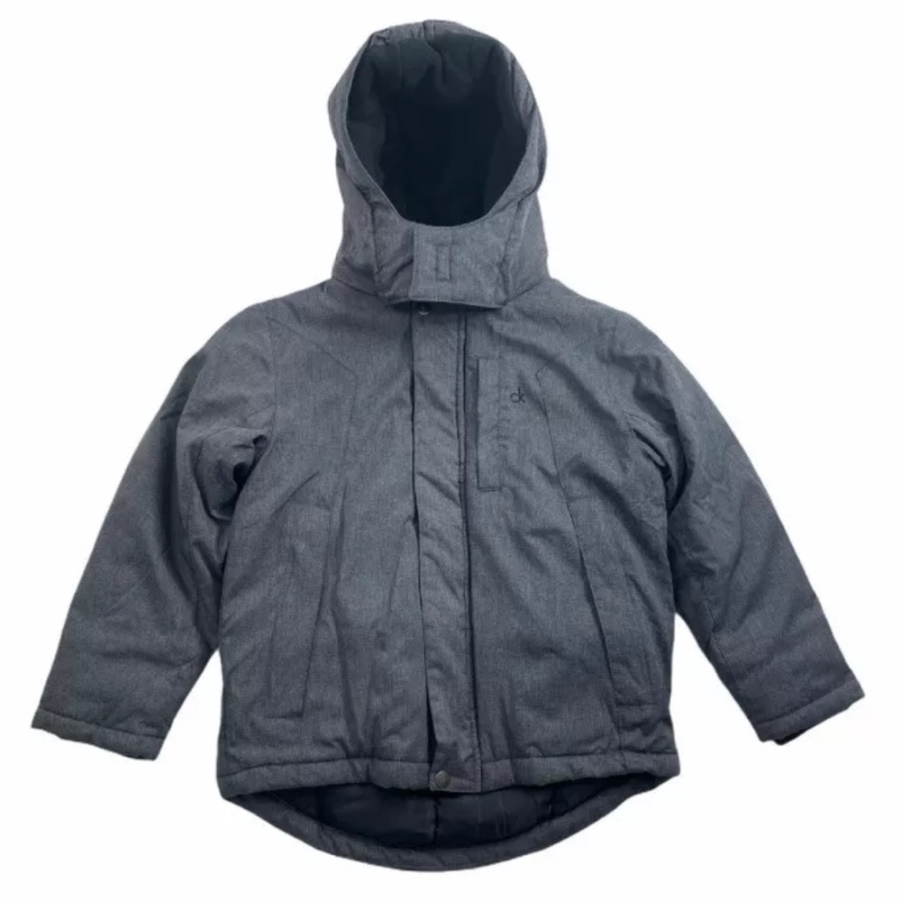 Calvin Klein Kids XL 7 Gray Hooded Coat Jacket Fleece